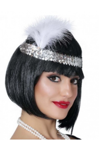 Gümüş Renk Çarliston Saç Bandı