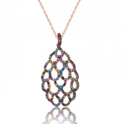 925 Ayar Gümüş Renkli Kadın Gümüş Kolye