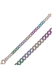 925 Ayar Gümüş Renkli Taşlı Gurmet Bileklik