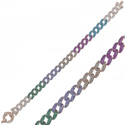 925 Ayar Gümüş Renkli Taşlı Gurmet Bileklik 925 Ayar Gümüş Renkli Taşlı Gurmet Bileklik