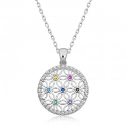 925 Ayar Gümüş Renkli Taşlı Yaşam Çiçeği Kadın Gümüş Kolye 925 Ayar Gümüş Renkli Taşlı Yaşam Çiçeği Kadın Gümüş Kolye