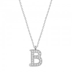 925 Ayar Gümüş Rodyum Kaplama B Harfi Kadın Gümüş Kolye 925 Ayar Gümüş Rodyum Kaplama B Harfi Kadın Gümüş Kolye