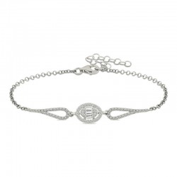 925 Ayar Gümüş Rodyum Oval Baget Bileklik 925 Ayar Gümüş Rodyum Oval Baget Bileklik