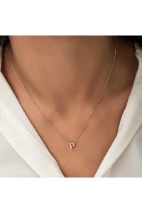 925 Ayar Gümüş Rose 3 Boyutlu P Harf Kadın Gümüş Kolye 925 Ayar Gümüş Rose 3 Boyutlu P Harf Kadın Gümüş Kolye