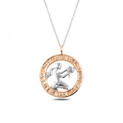 ​925 Ayar Gümüş Rose Başak Burcu Kadın Gümüş Kolye