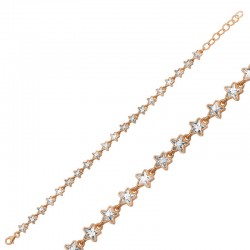 ​925 Ayar Gümüş Rose Beyaz Yıldız Bileklik