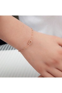 925 Ayar Gümüş Rose Birleşmiş Kalpler Kadın Bileklik