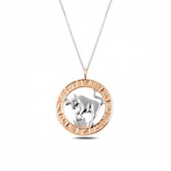 925 Ayar Gümüş Rose Boğa Burcu Kadın Gümüş Kolye 925 Ayar Gümüş Rose Boğa Burcu Kadın Gümüş Kolye