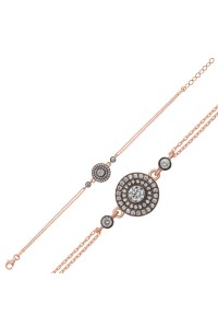 Gümüş Rose Elmas Montür Çiçek Kadın Bileklik