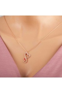 Gümüş Rose Kalpli Kelebek Kadın Kolye Gümüş Rose Kalpli Kelebek Kadın Kolye