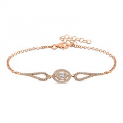 925 Ayar Gümüş Rose Oval Baget Bileklik 925 Ayar Gümüş Rose Oval Baget Bileklik