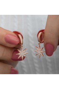 Gümüş Rose Sallantılı Kutup Yıldızı Kadın Küpe Gümüş Rose Sallantılı Kutup Yıldızı Kadın Küpe