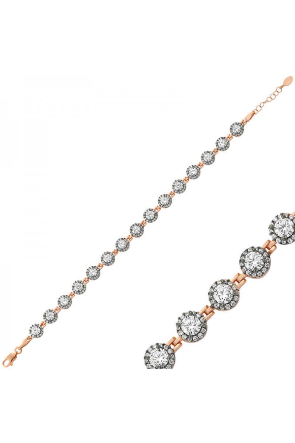 925 Ayar Gümüş Rose Su Yolu Bileklik