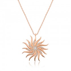 925 Ayar Gümüş Rüzgar Gülü Kadın Gümüş Kolye