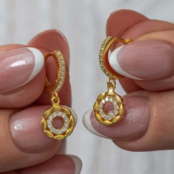 Gümüş Sallantılı Gold Halka Kadın Küpe Gümüş Sallantılı Gold Halka Kadın Küpe