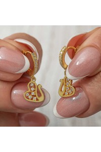 Gümüş Sallantılı Gold Kuğu Kadın Küpe