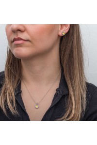 ​925 Ayar Gümüş Sarı Baget Taşlı Kadın Set