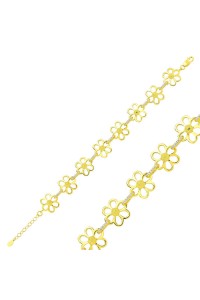 925 Ayar Gümüş Gold Sarı Papatya Bileklik