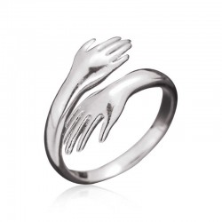 925 Ayar Gümüş Sarılan Eller Yüzük 925 Ayar Gümüş Sarılan Eller Yüzük