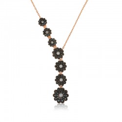 925 Ayar Gümüş Sıralı Çiçekler Kadın Gümüş Kolye 925 Ayar Gümüş Sıralı Çiçekler Kadın Gümüş Kolye