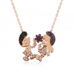 925 Ayar Gümüş Şirinler Kadın Gümüş Kolye 925 Ayar Gümüş Şirinler Kadın Gümüş Kolye