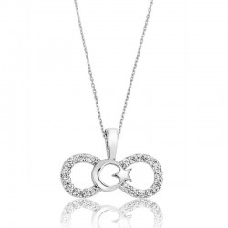 925 Ayar Gümüş Sonsuzluk Ay Yıldız Kadın Gümüş Kolye 925 Ayar Gümüş Sonsuzluk Ay Yıldız Kadın Gümüş Kolye