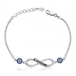 925 Ayar Gümüş Sonsuzluk Canım Yazılı Bileklik 925 Ayar Gümüş Sonsuzluk Canım Yazılı Bileklik