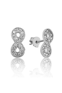 925 Ayar Gümüş Sonsuzluk Çivili Küpe