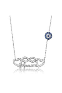 925 Ayar Gümüş Sonsuzluk Kalp Annem Kolye