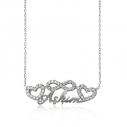 925 Ayar Gümüş Sonsuzluk Kalpli Aşkım Kadın Gümüş Kolye