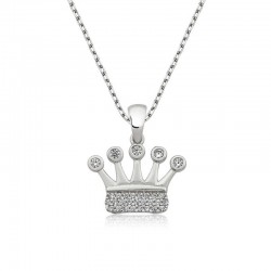 925 Ayar Gümüş Taç Kadın Gümüş Kolye
