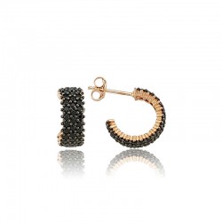 925 Ayar Gümüş Tamtur Siyah Taşlı Küpe 925 Ayar Gümüş Tamtur Siyah Taşlı Küpe