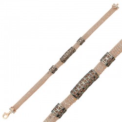 925 Ayar Gümüş Rose Taşlı File Bileklik 925 Ayar Gümüş Rose Taşlı File Bileklik