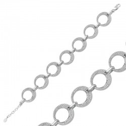 925 Ayar Gümüş Taşlı Halka Bileklik 925 Ayar Gümüş Taşlı Halka Bileklik