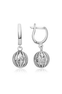 925 Ayar ​Gümüş Taşlı Küre Küpe