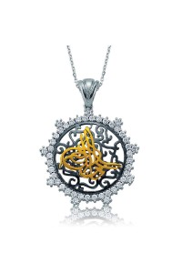 925 Ayar Gümüş Taşlı Tuğra Kadın Gümüş Kolye