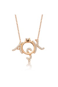 925 Ayar Gümüş Tek Taş Aşk Kadın Gümüş Kolye