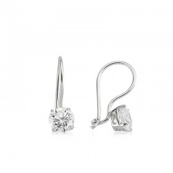 925 Ayar Gümüş Tek Taş Sallantılı Küpe