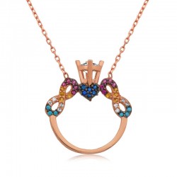 925 Ayar Gümüş Tek Taş Sonsuz Aşk Kadın Gümüş Kolye