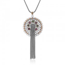 925 Ayar Gümüş Renkli Taşlı Kadın Gümüş Kolye 925 Ayar Gümüş Renkli Taşlı Kadın Gümüş Kolye