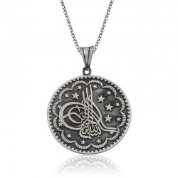 925 Ayar Gümüş Tuğra Kolye 925 Ayar Gümüş Tuğra Kolye