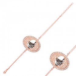 925 Ayar Gümüş Rose Tuğralı Bileklik 925 Ayar Gümüş Rose Tuğralı Bileklik