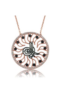 925 Ayar Gümüş Tuğralı Güneş Kolye