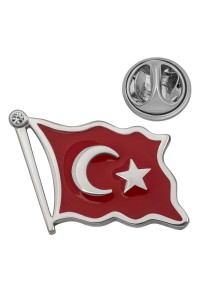 925 Ayar Gümüş Türk Bayrağı Rozet 925 Ayar Gümüş Türk Bayrağı Rozet