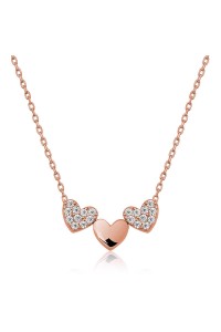 925 Ayar Gümüş Üç Kalp Kadın Gümüş Kolye