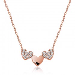 925 Ayar Gümüş Üç Kalp Kadın Gümüş Kolye