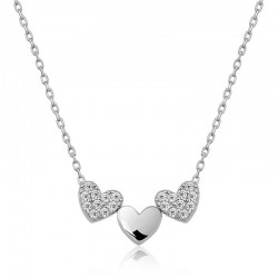 ​925 Ayar Gümüş Üç Kalp Kadın Gümüş Kolye