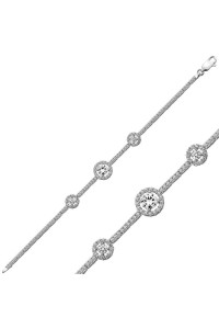 925 Ayar Gümüş Üç Taşlı Su Yolu Bileklik