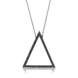 925 Ayar Gümüş Üçgen Kadın Gümüş Kolye
