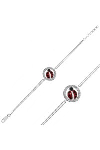 925 Ayar Gümüş Uğur Böceği Bileklik